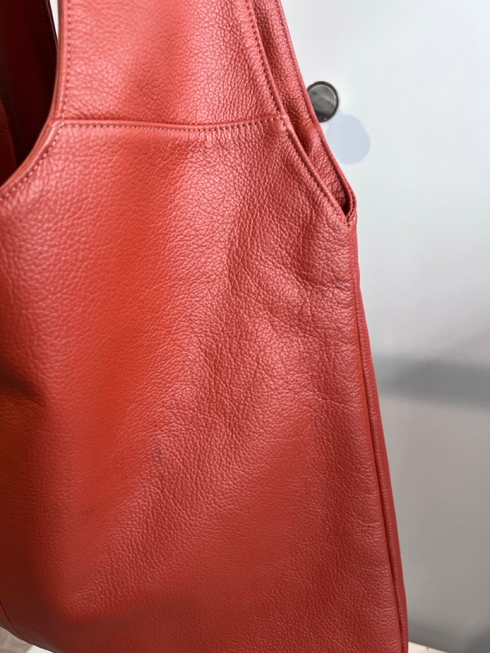 Sample - Agnes - Grained Leather Burnt Orange