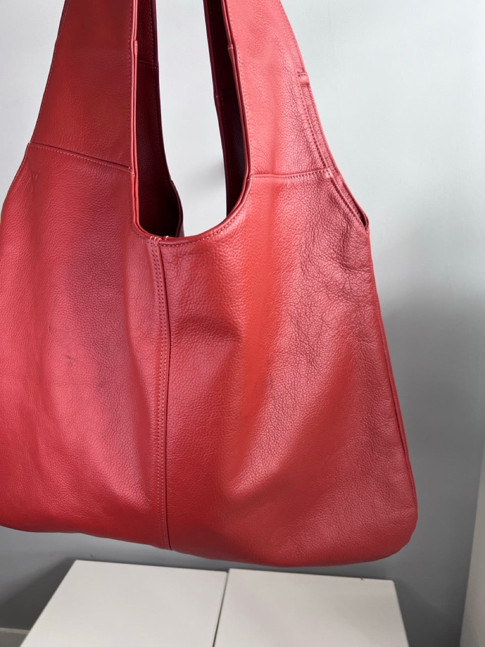 Sample - Agnes - Grained Leather Burnt Orange