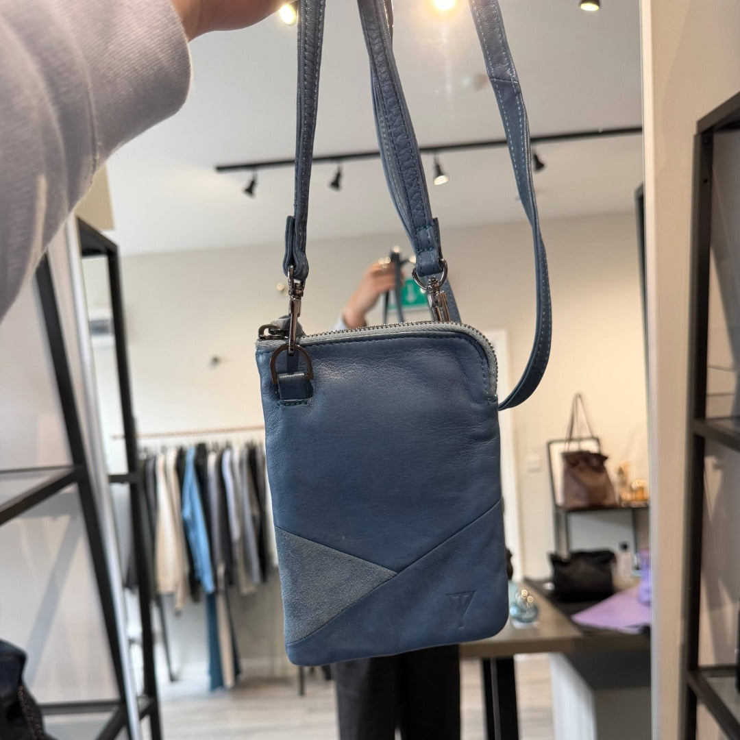 Doris Crossbody in Leather & Suede - Petrol (re:deem)