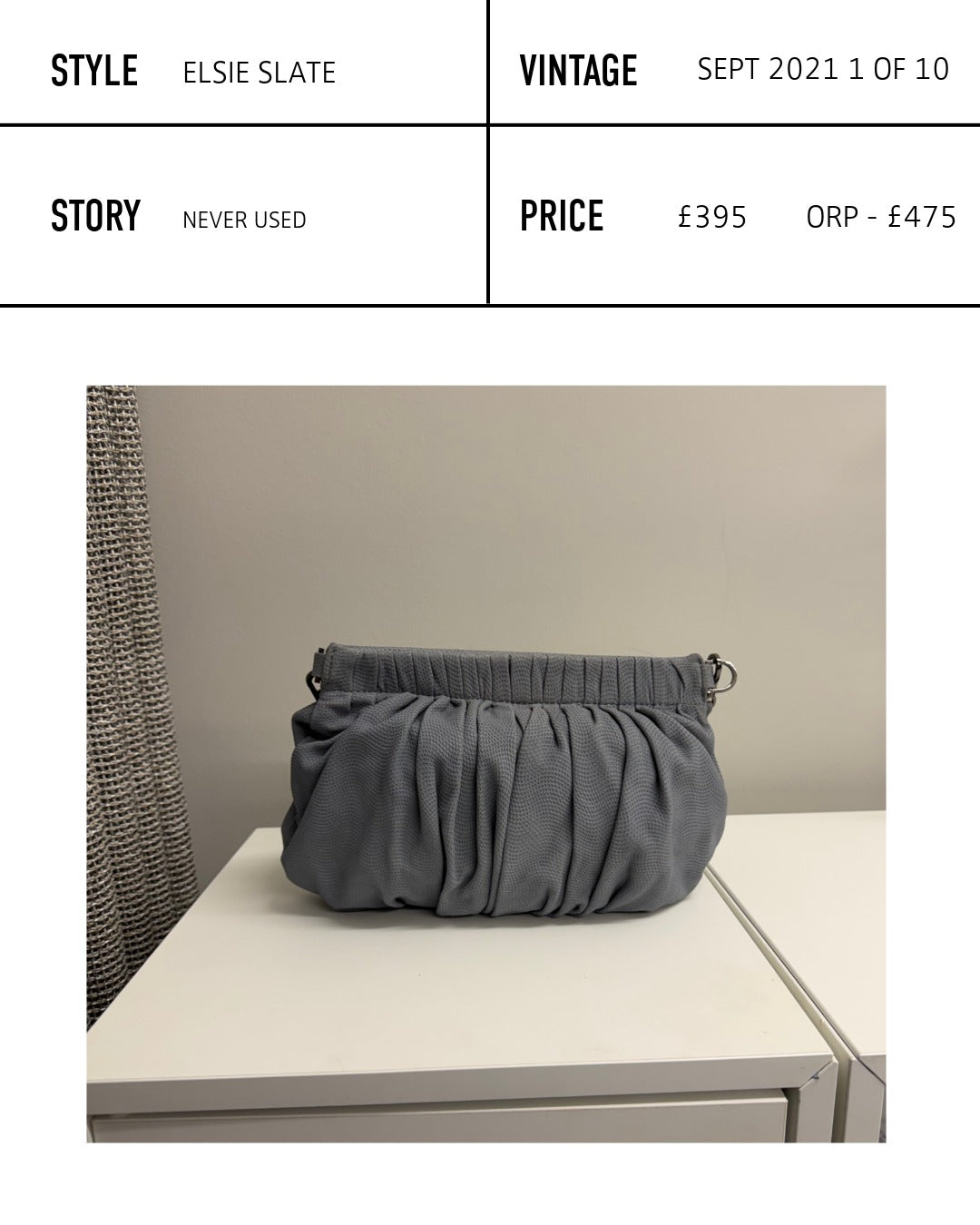 Elsie - Slate Grey (re:deem) Never Used