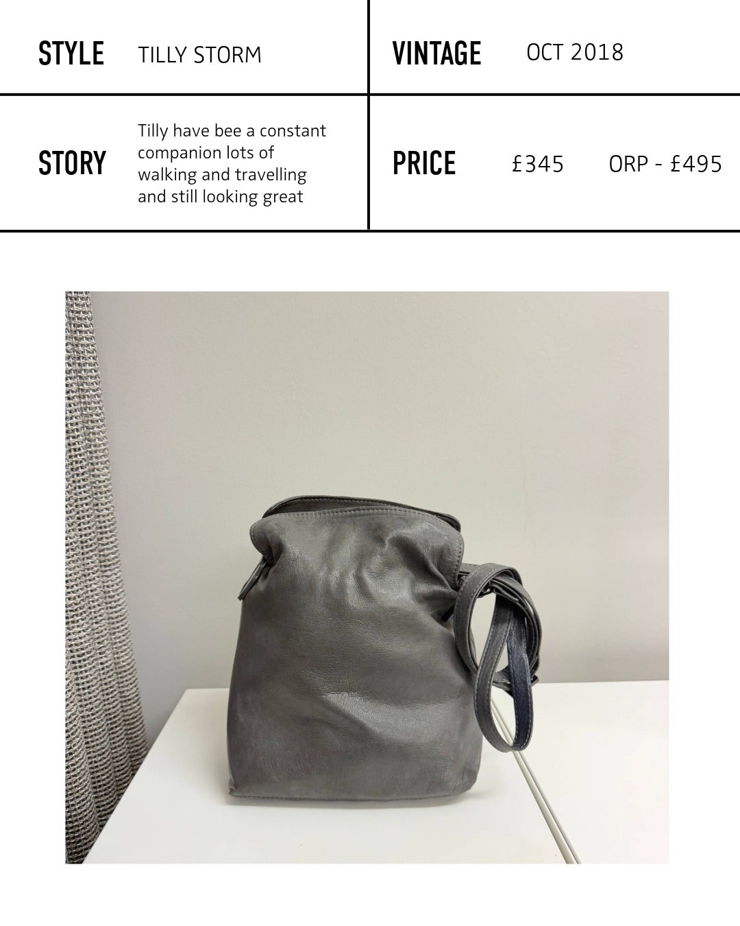 Tilly - Storm Grey (re:deem) Gently Used