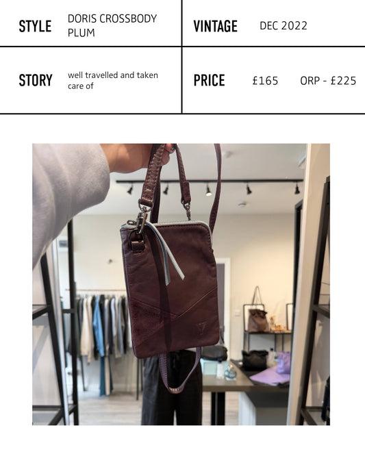 Doris Crossbody in Leather & Suede - Plum (re:deem)